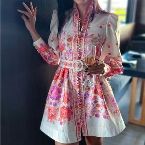 Floral buttoned mini dress